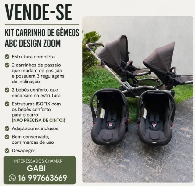 Carrinho Gemeos ABC Design