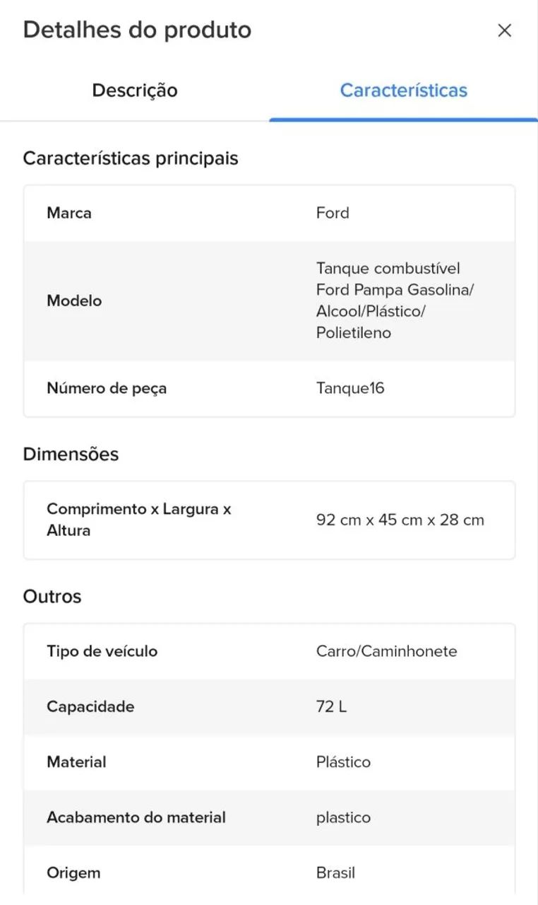 Tanque de plástico da ford Pampa - Foto 2