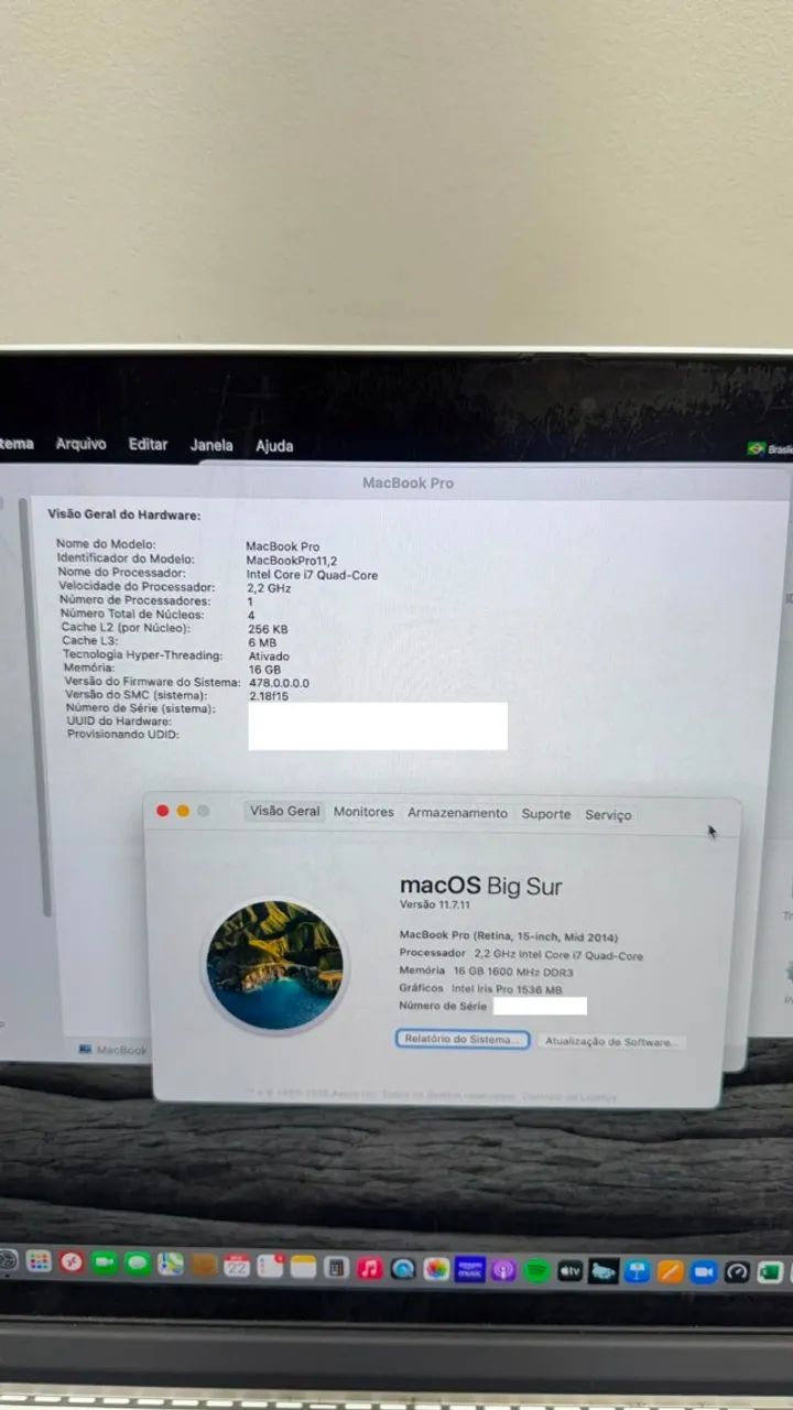 Macbook Pro Retina 15 2014 A1398 250gb - Foto 3