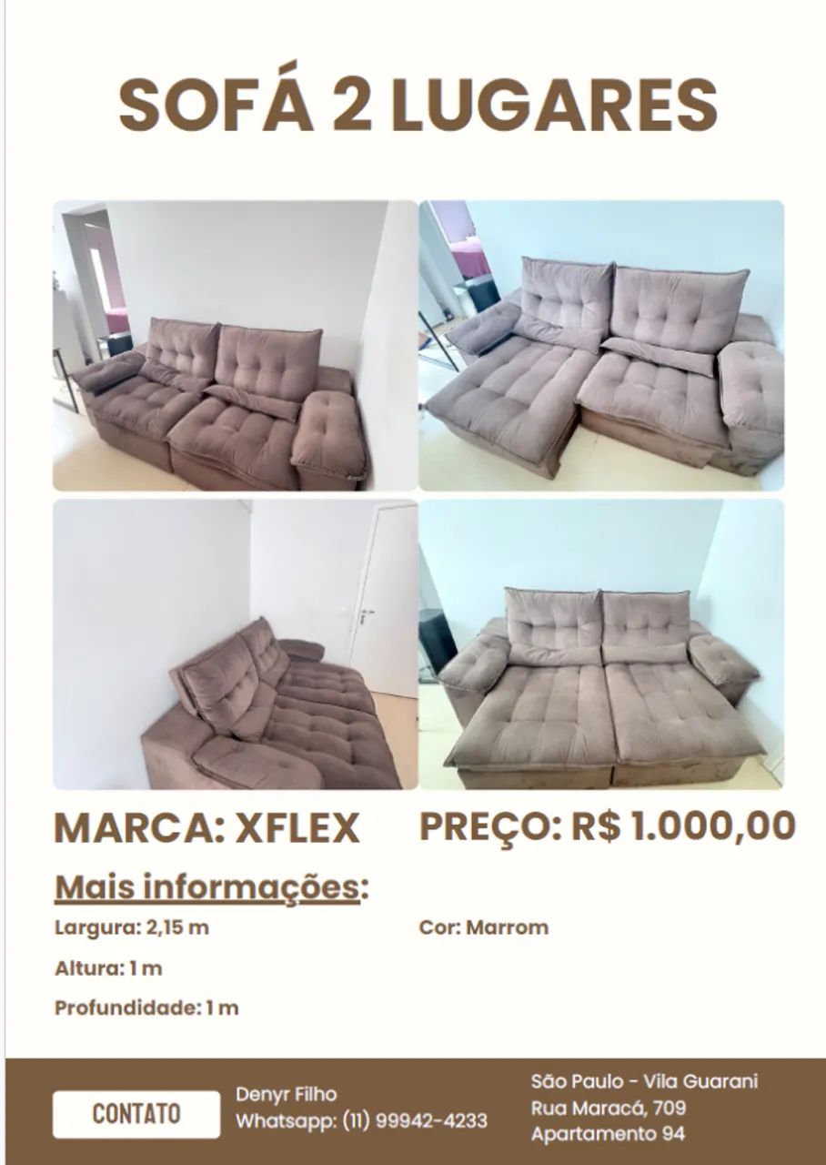 Sofá  2 lugares 