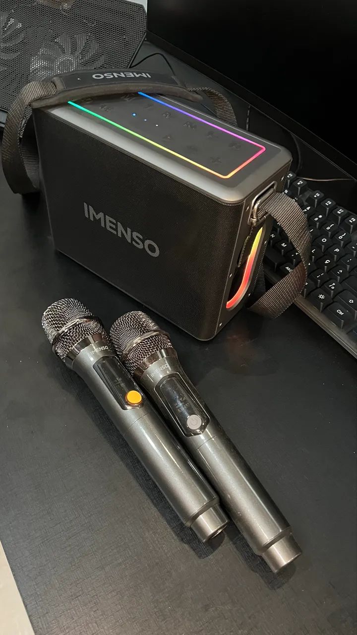 Caixa de Som Bluetooth Imenso X32 com 2 Microfones Sem Fio - Foto 3
