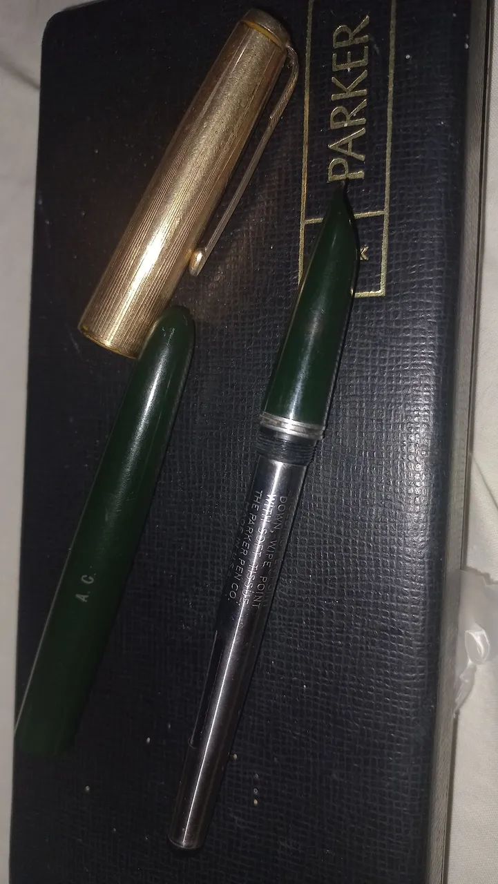 Caneta Tinteiro Parker 51 Aerometric - Forest Green - Tampa Ouro 12k
