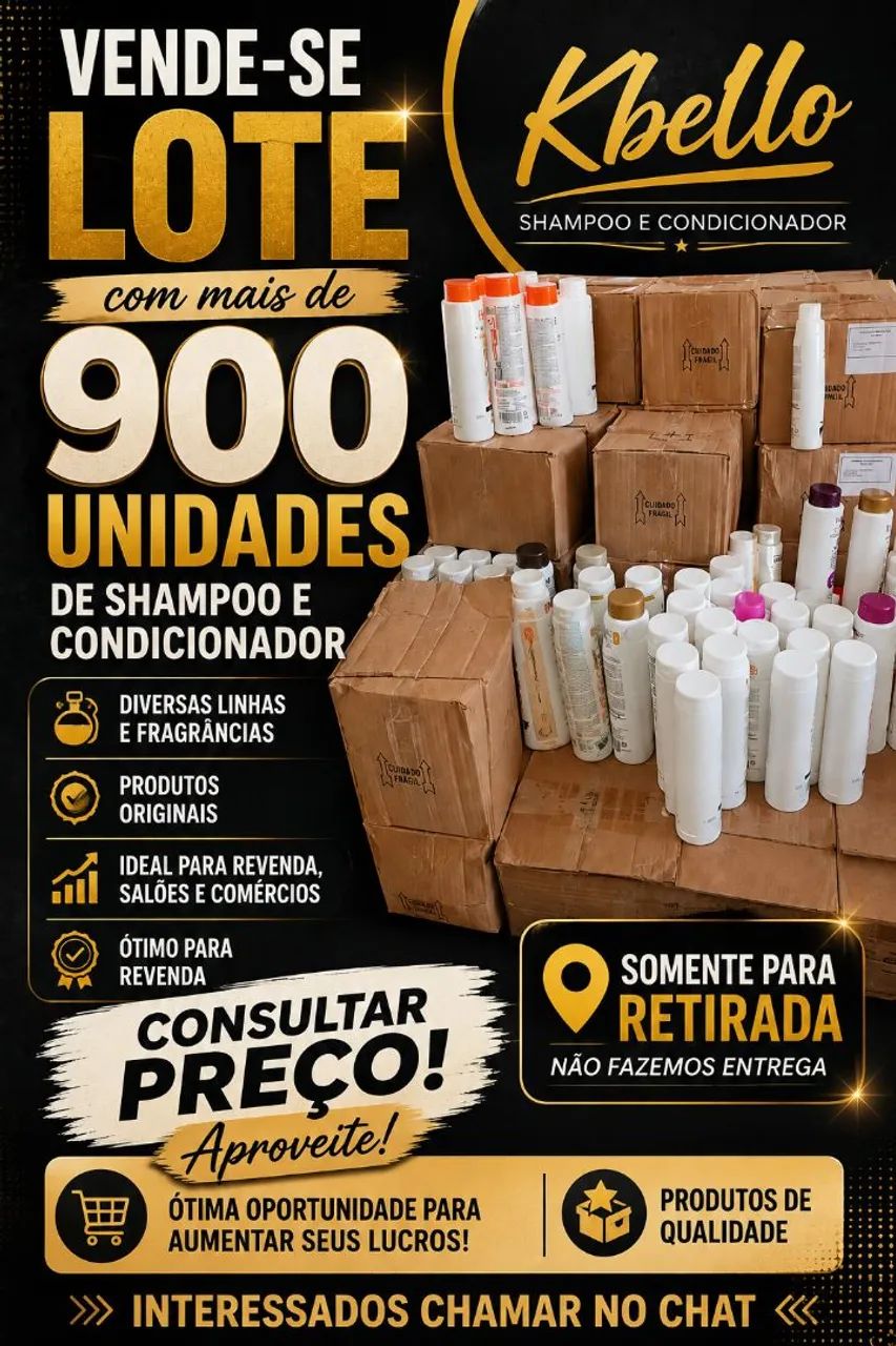 Lote de shampoos e condicionadores 