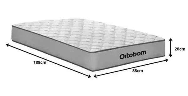 Colchão Solteiro Ortobom Cinza Claro 1.88x0.88