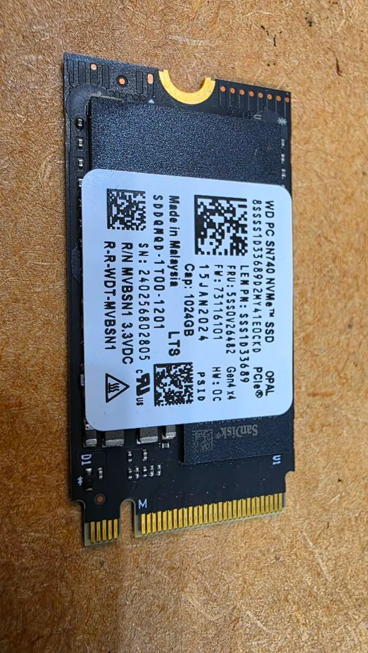 SSD WD SN5000S 512GB NVMe Gen4 2242 | Original | Novo