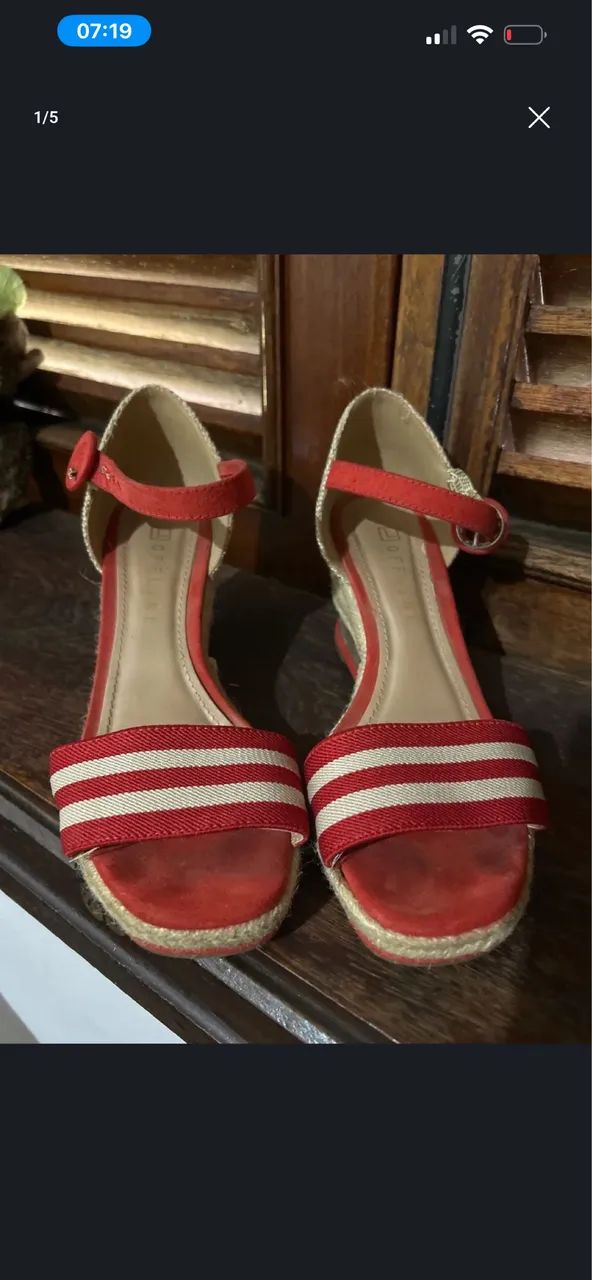 Sandália Anabela Vermelha - Foto 2
