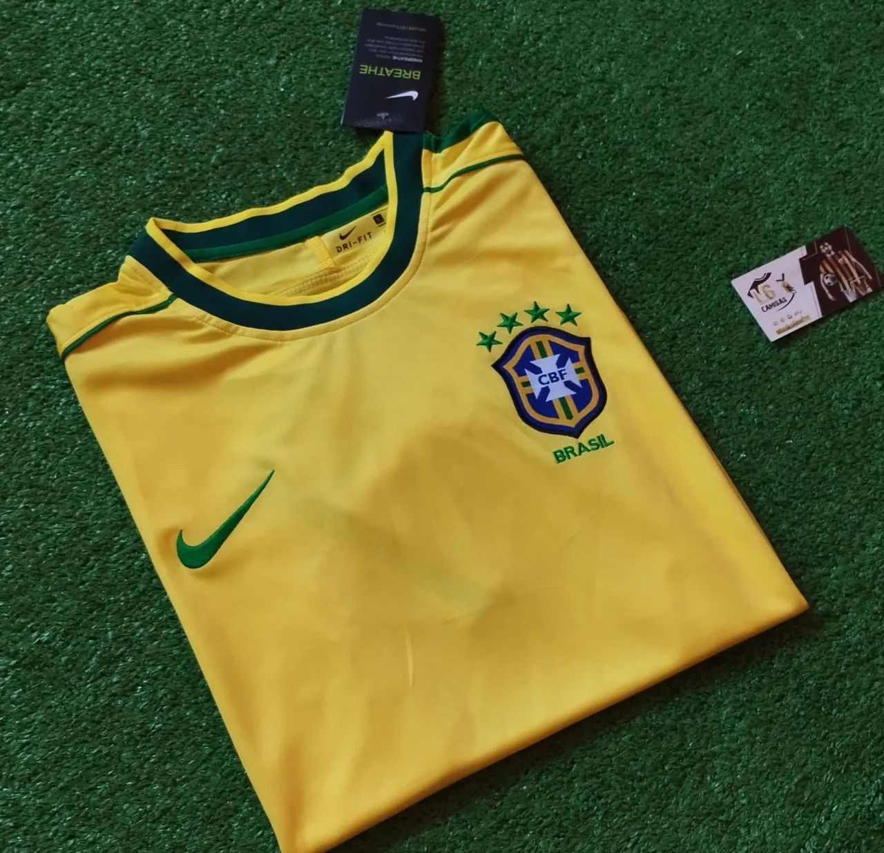 Camisa Retrô Brasil Seleção Brasileira Ronaldo 1998 Amarela - Home Personalizada - Foto 3