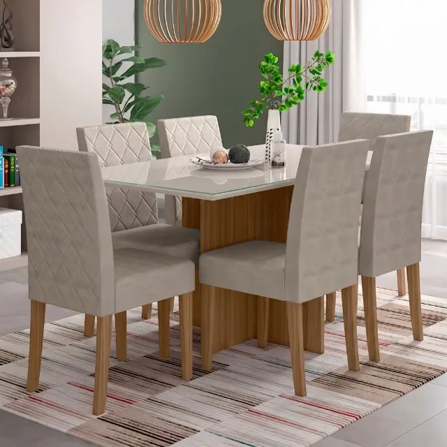 Mesa de Jantar com 6 Cadeiras **NOVA**