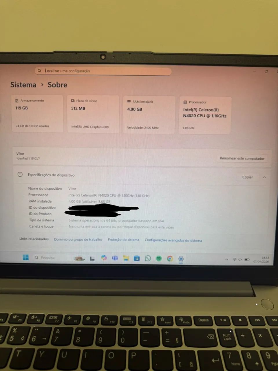 Excelente Notebook Lenovo IdeaPad 1  - Foto 2