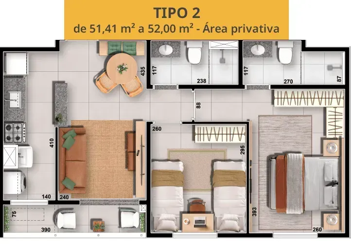 PLANTA 51m²