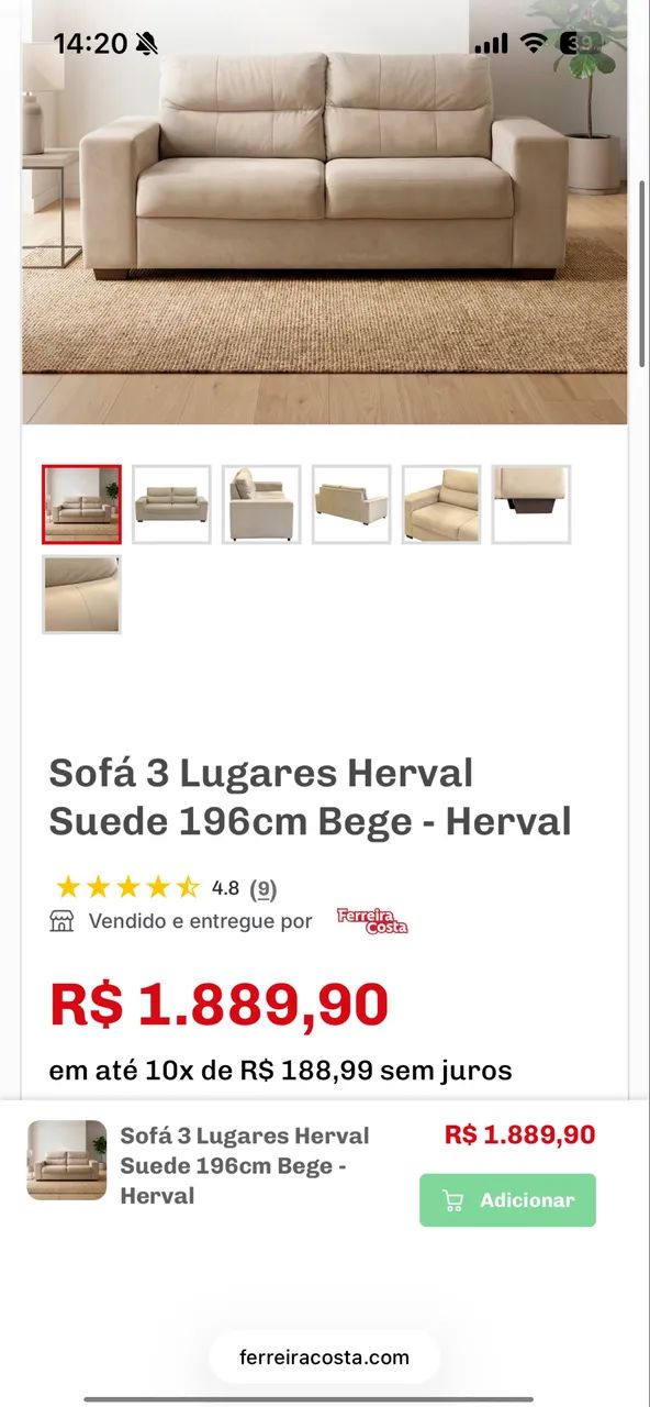 SOFÁ HERVAL 3 LUGARES  - Foto 5