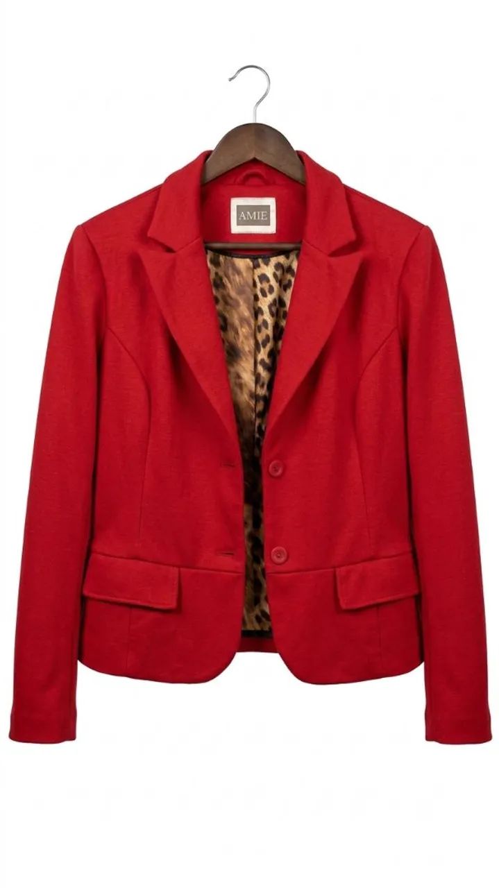 Blazer Vermelho com animal print interno - Foto 4