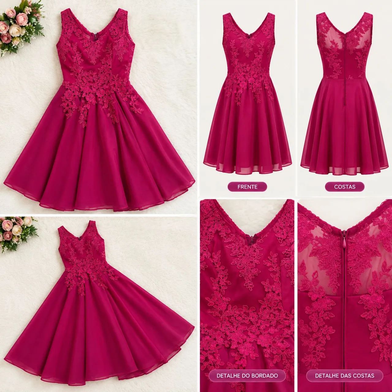 Vestido de festa rosa
