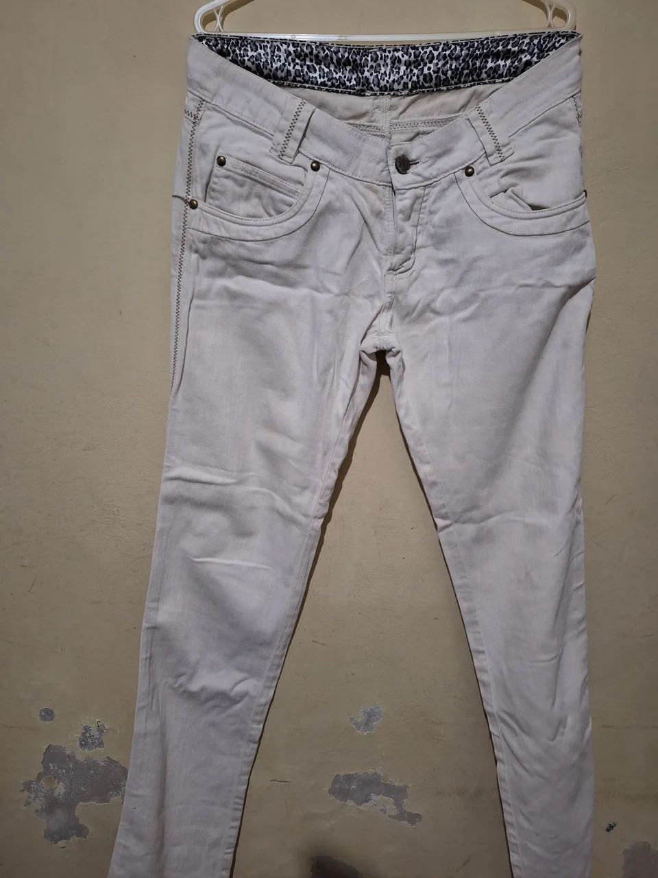 CALÇA JEANS BRANCO FEMININO MORMAII