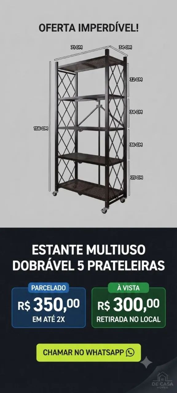 Prateleira multiuso 5 andares 