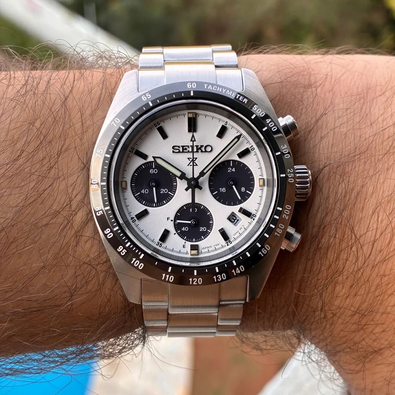 Relógio Seiko Speedtimer Panda SSC961 J - Foto 3