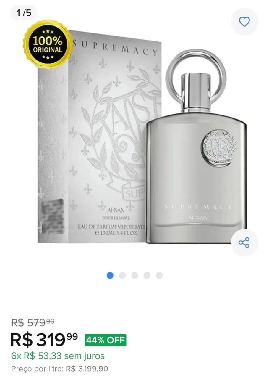 Afnan Supremacy Silver - Eau de Parfum Masculino 100ml - Foto 2