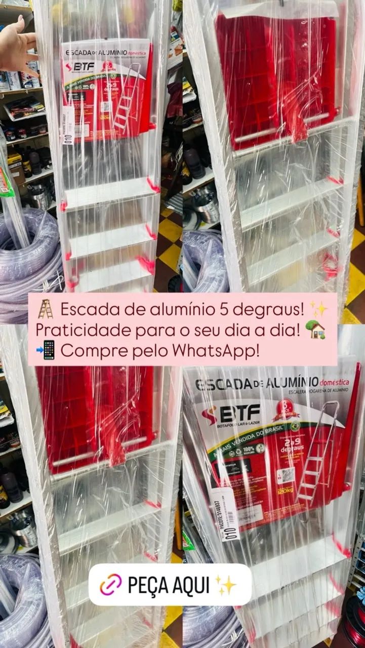 Escada de alumínio 5 degraus  - Foto 5