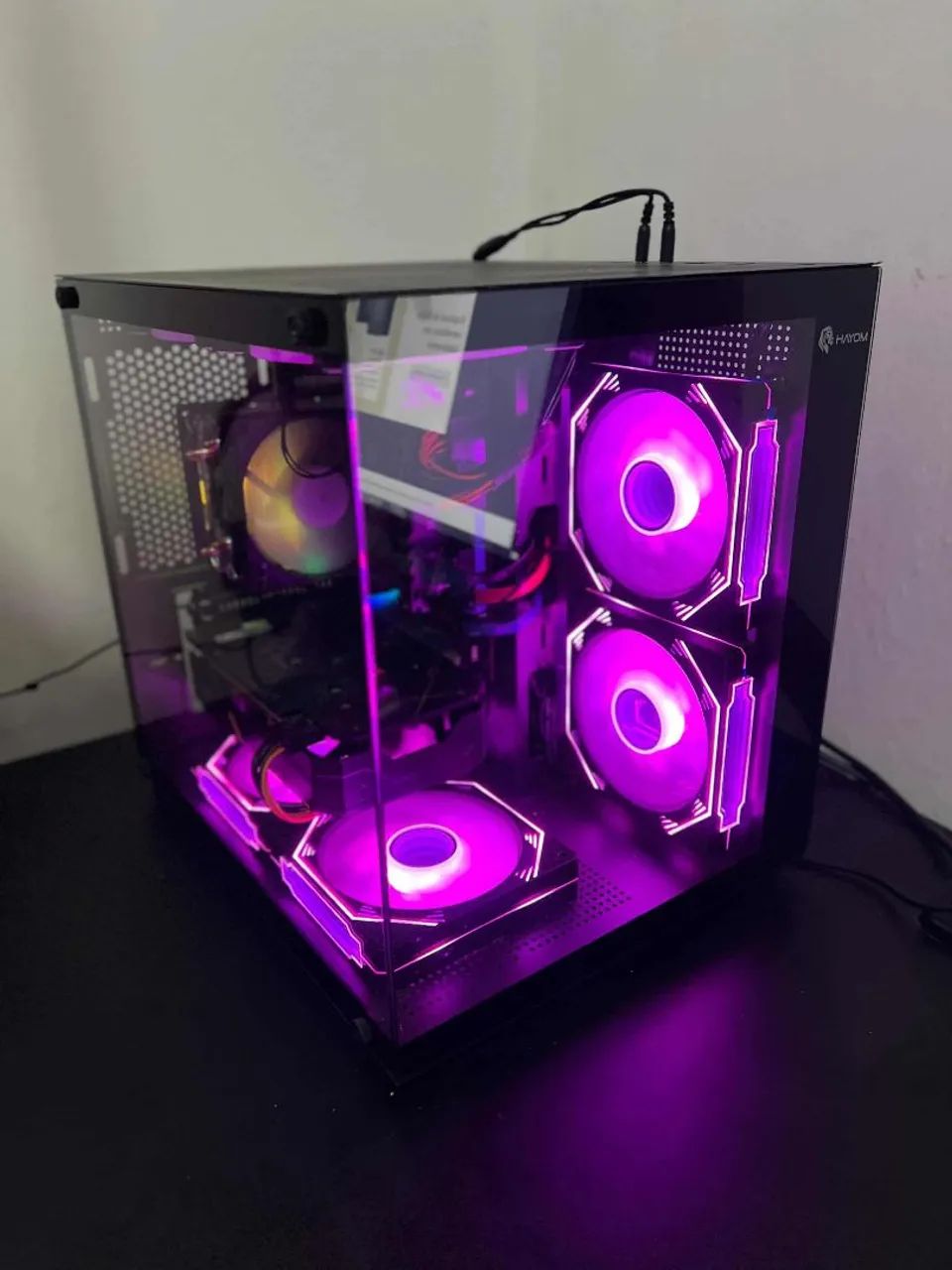 Gabinete aquário Hayom com 4 fans Argb 