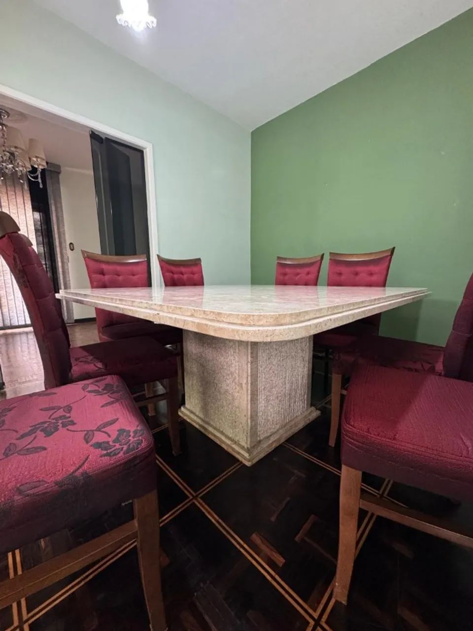 Mesa de Jantar Quadrada Mármore Travertino - Foto 3