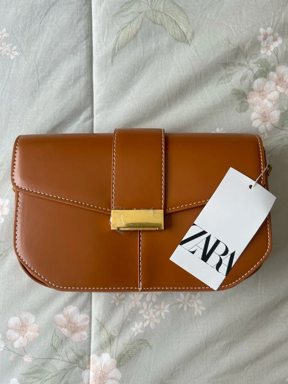 bolsa zara marrom/caramelo com alça extra - Foto 2