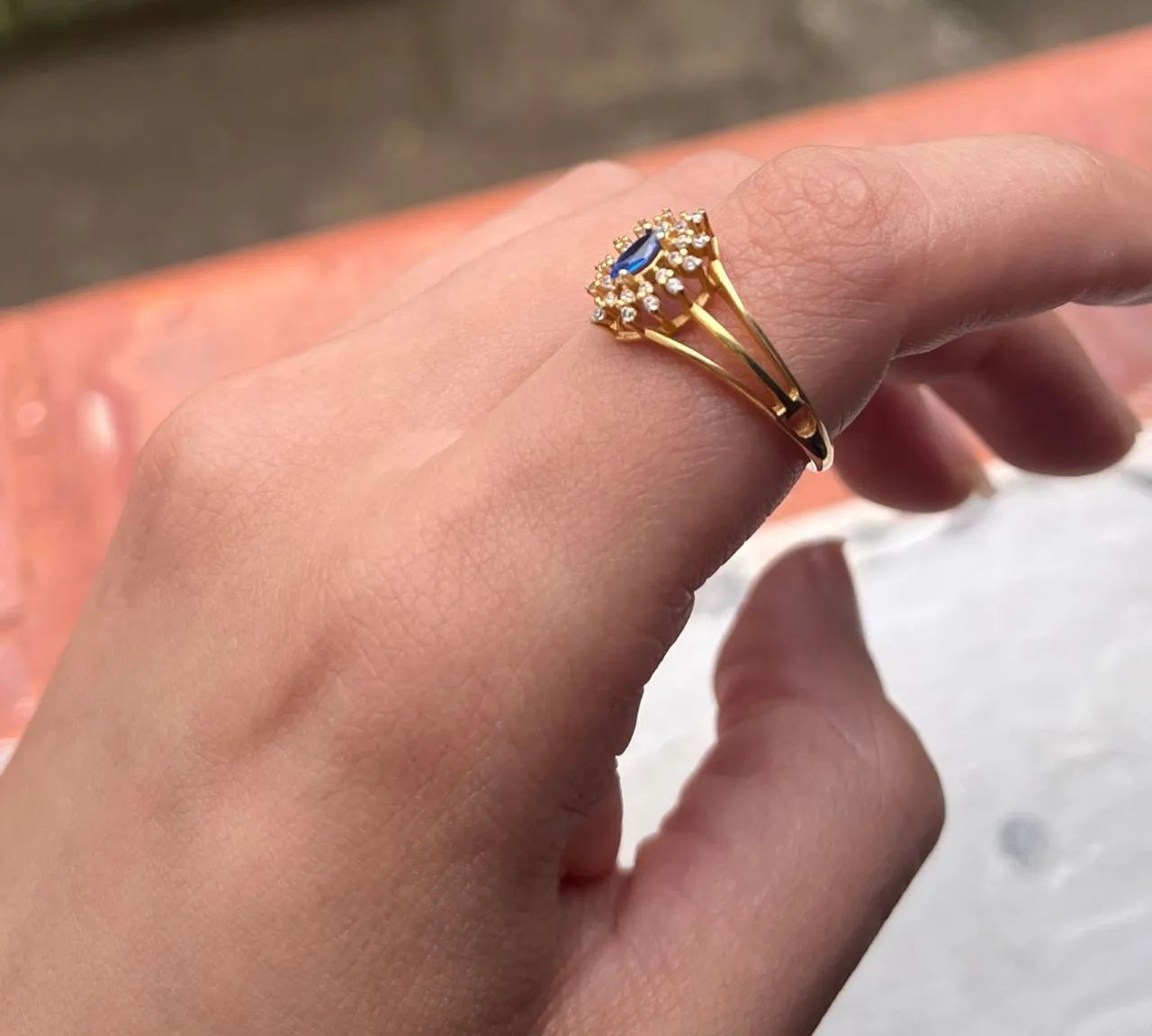 Anel Clássico Com Banho de Ouro 18K Aro 14 - Foto 2