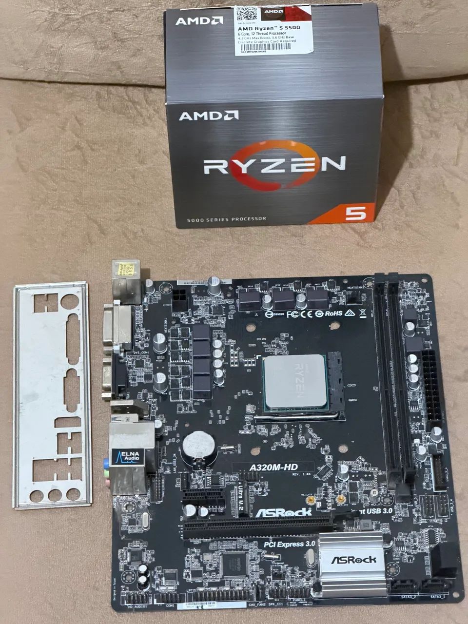 Kit upgrade Ryzen 5 5500 + placa mãe A320 - Foto 2