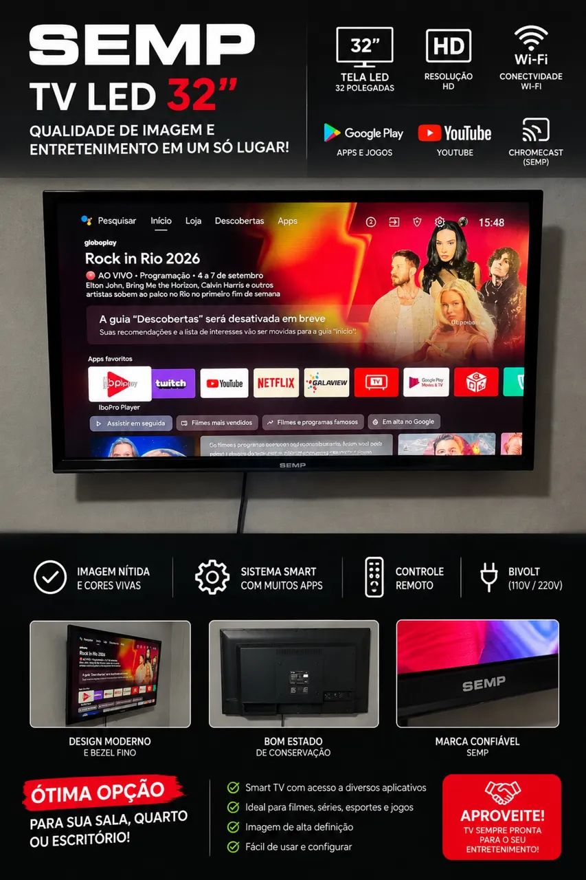 Smart TV SEMP 32? ? Ótimo estado - Foto 2