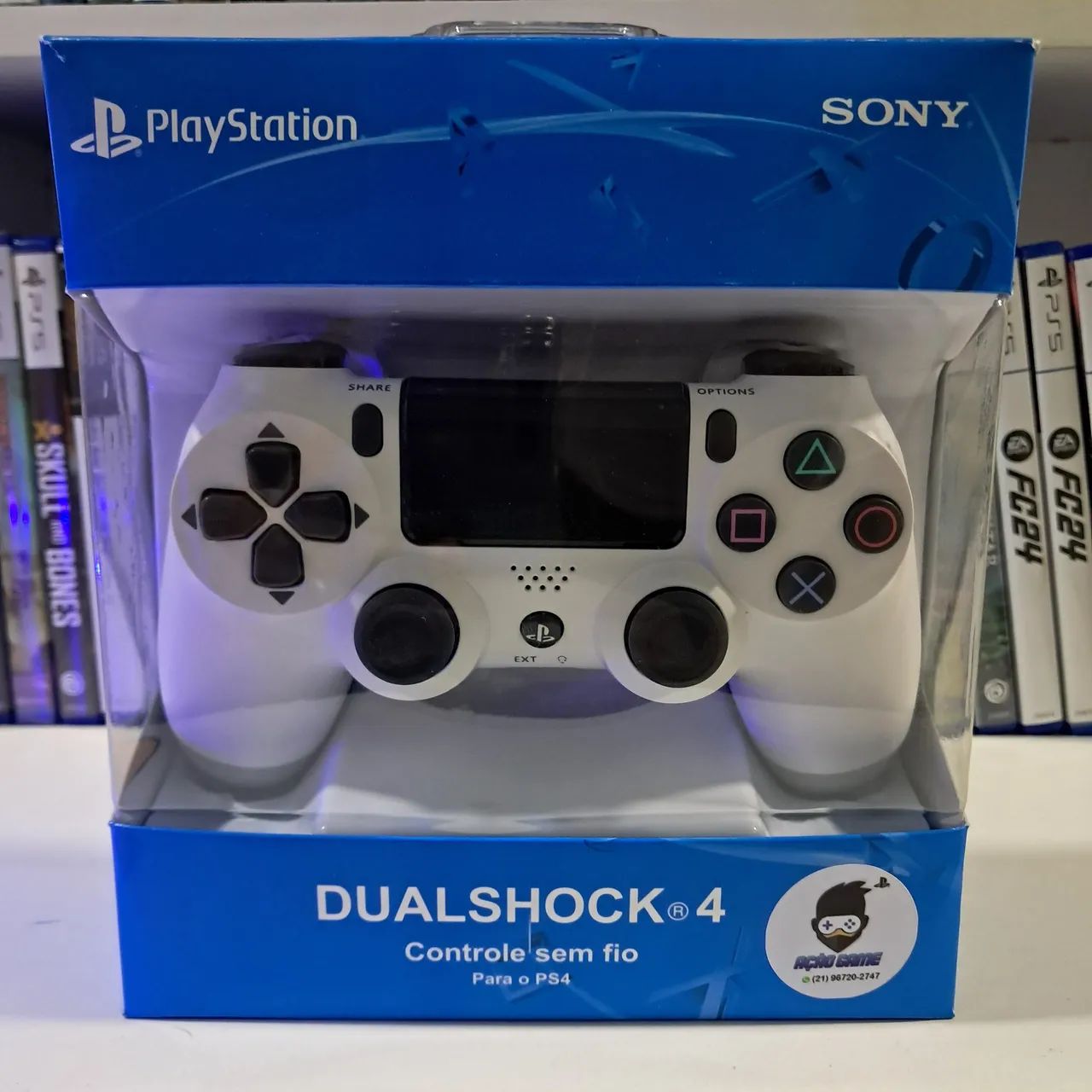 CONTROLE BRANCO COMPATÍVEL PS4/PC/SMARTPHONE  - Foto 5