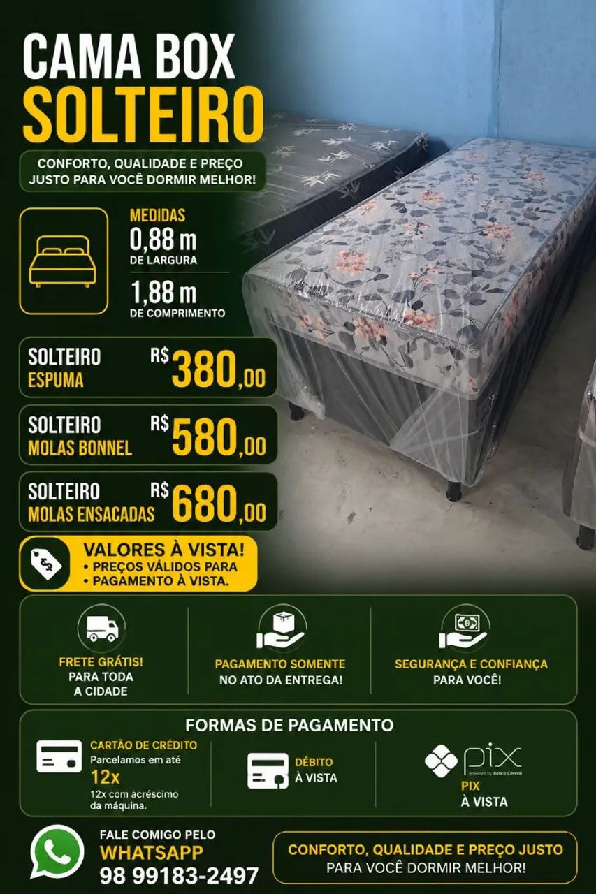 Cama box solteiro 