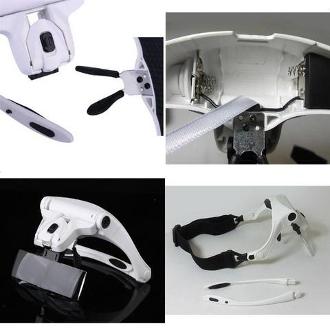 Lupa Cabeça Oculos Profissional Aumento Estetica Leitura Luz - Foto 6