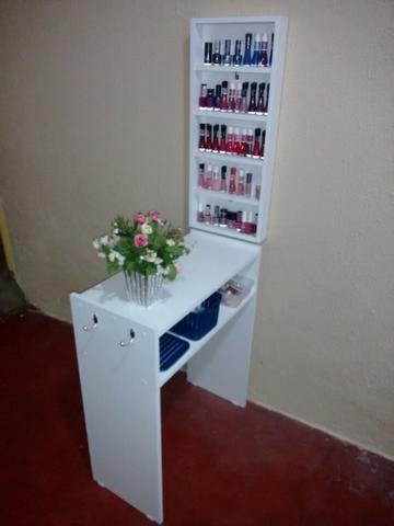 Kit mesa de manicure + expositor de esmaltes em mdf - Foto 3