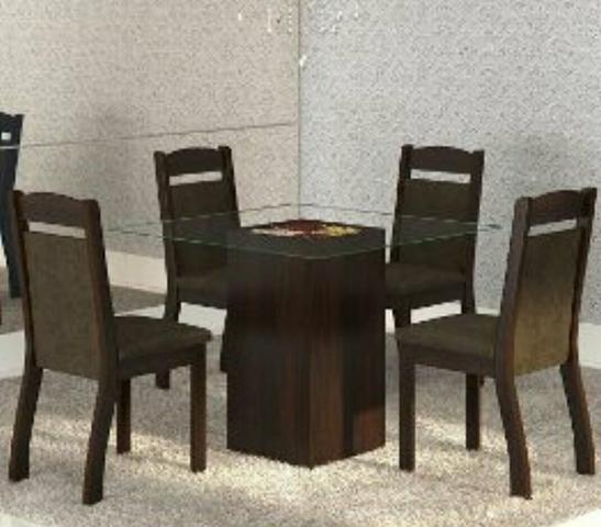 MESA DE VIDRO + 4 cadeiras novo entrega e montagem grátis - Foto 6