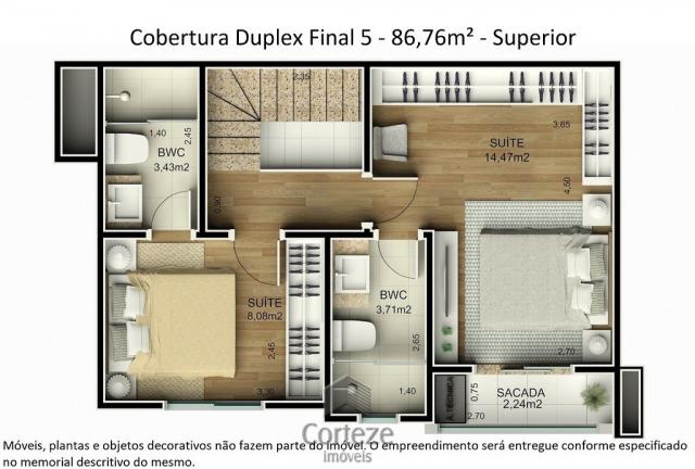 Cobertura duplex 3 quartos no Água Verde - Foto 13