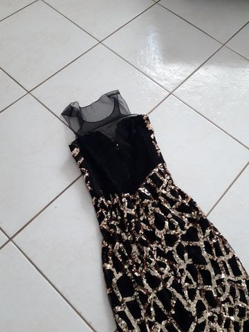 Vestido de formatura com transparência e bordado paetê - Foto 2