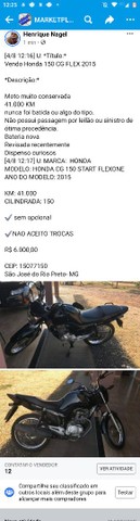 *TÍTULO:* BR VENDO HONDA 150 CG FLEX 2015 BR - BR *DESCRIÇÃO:* BR - BR -