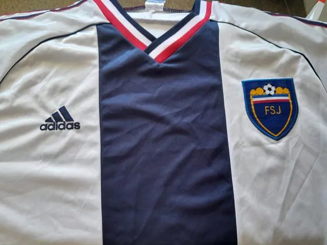 CAMISA SELECAO IUGOSLAVIA ADIDAS COPA 1998 FRANCA MADE IN ENGLAND NOVA FRETE GRATIS - Foto 2