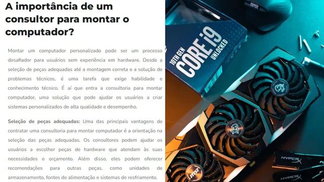 Monte seu PC: escolha peças que atendem às suas necessidades