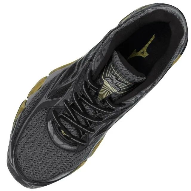 Raridade Tenis Mizuno Wave Prophecy 6 Preto Dourado Novo Original Caixa - Foto 5