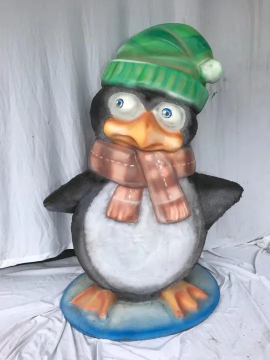 pinguim decorativo para inverno ou natal em fibra sintética com pelúcia - Foto 5