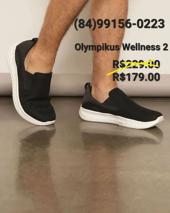 PROMOÇÃO TÊNIS OLYMPIKUS WELLNESS 2 MASCULINO R$179.00 AVISTA. 