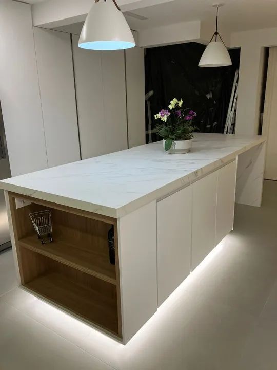 pia lavatório escada piso rodapé soleira peitoris em mármore e granito projetos sob medida - Foto 4