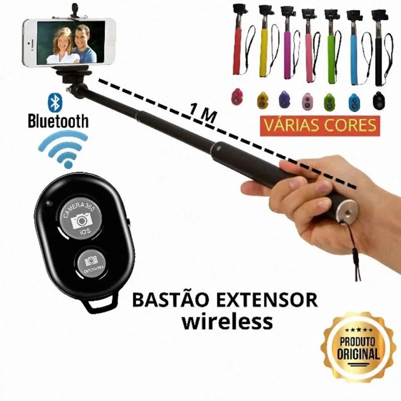 Pau Selfie Bastão Monopod Celular com Controle Bluetooth  - Foto 2