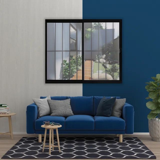 Janela Duas Folhas de Alumínio Preto (Com Grade) - Foto 2