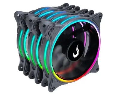 Kit Com 3 Ventoinhas Rise Mode Laser, 120mm, ARGB - Foto 3