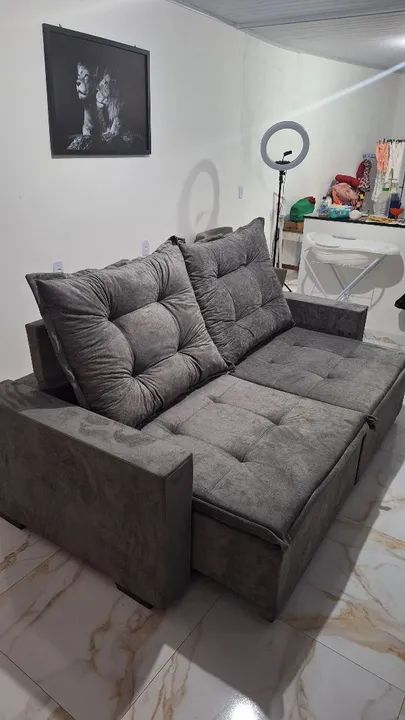 Sofá retrátil e reclinável 2mt 1800$ reais novo direito do fabricante. - Foto 3