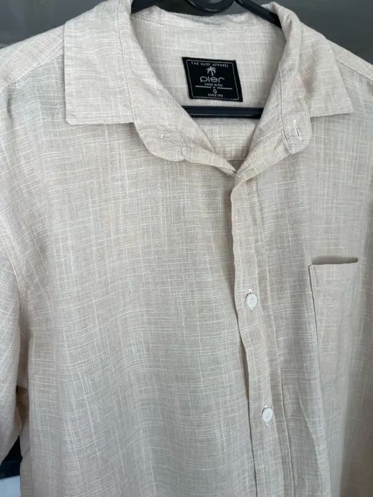 Camisa linho bege claro - Foto 2