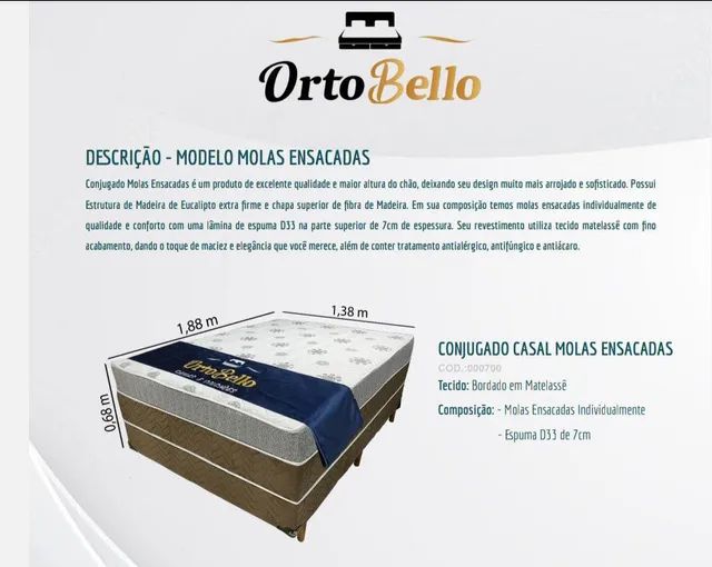 CAMA BOX CASAL MOLAS ENSACADAS  - Foto 2