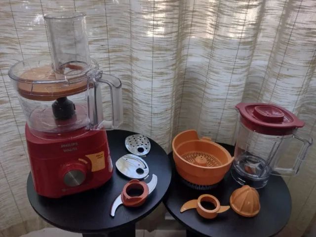 Multiprocessador PowerChop 750 Plus Philips Walita Vemelho 6 acessórios- Novo - Foto 3