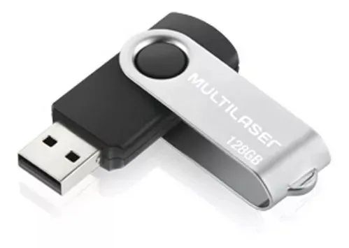 Pendrive Multilaser Twist PD591 128GB 2.0 preto e prateado - Foto 2